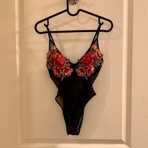 Black mesh bodysuit